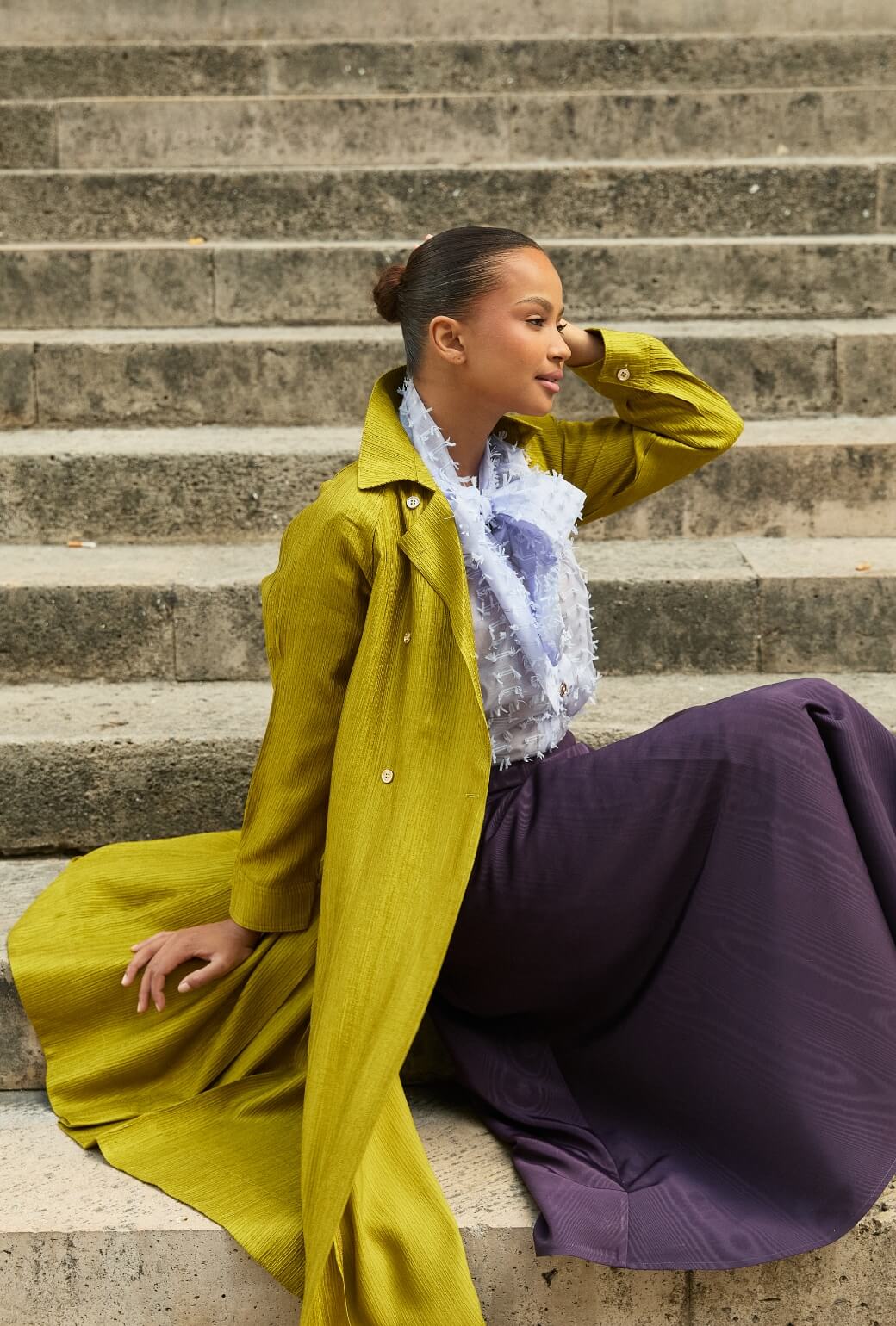 The Laura Skirt - Eggplant Moiré