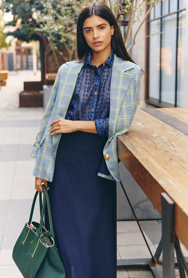 The Laura Skirt MIDI  - Pinstripe