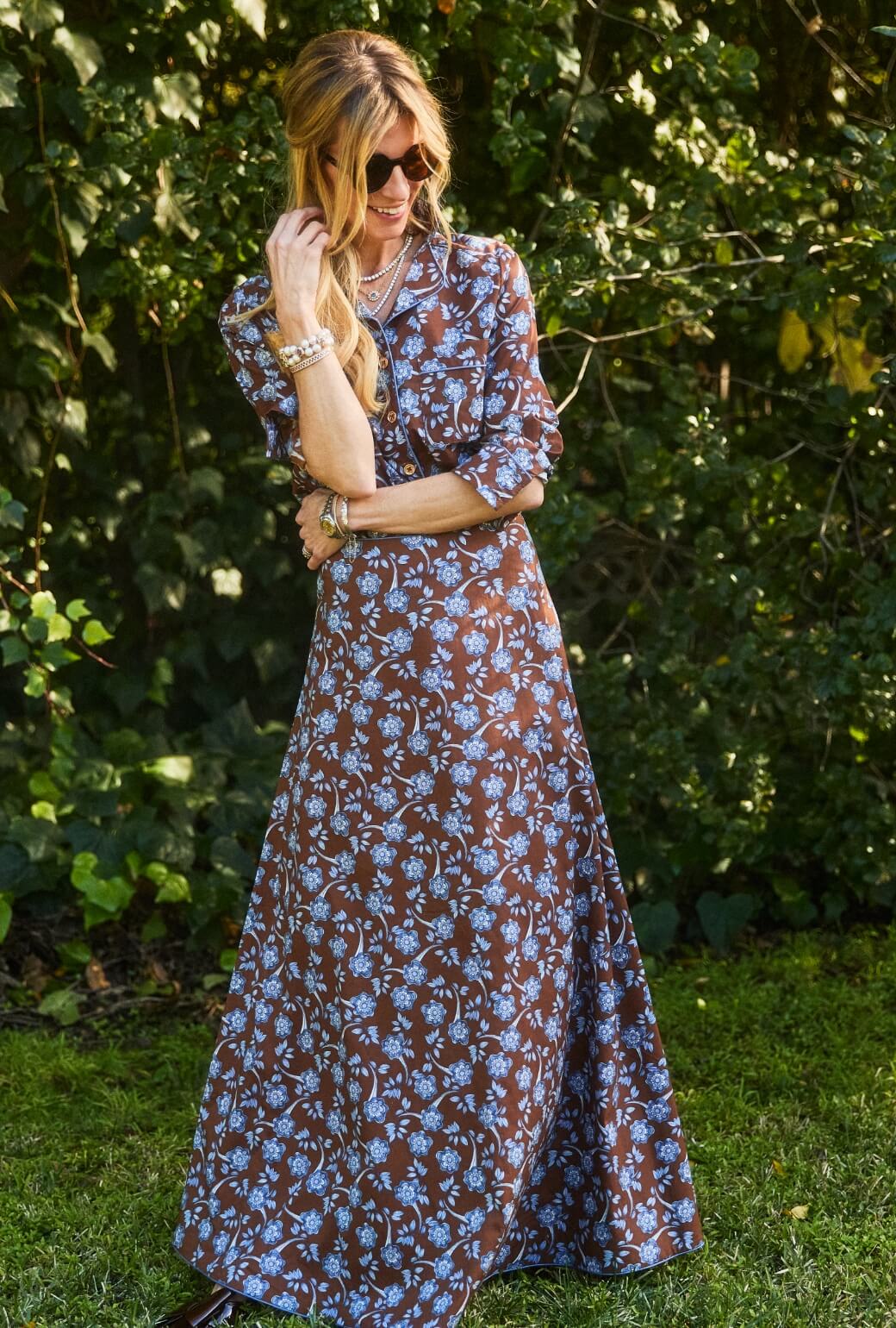 The Laura Skirt Maxi - Chocolate Floral