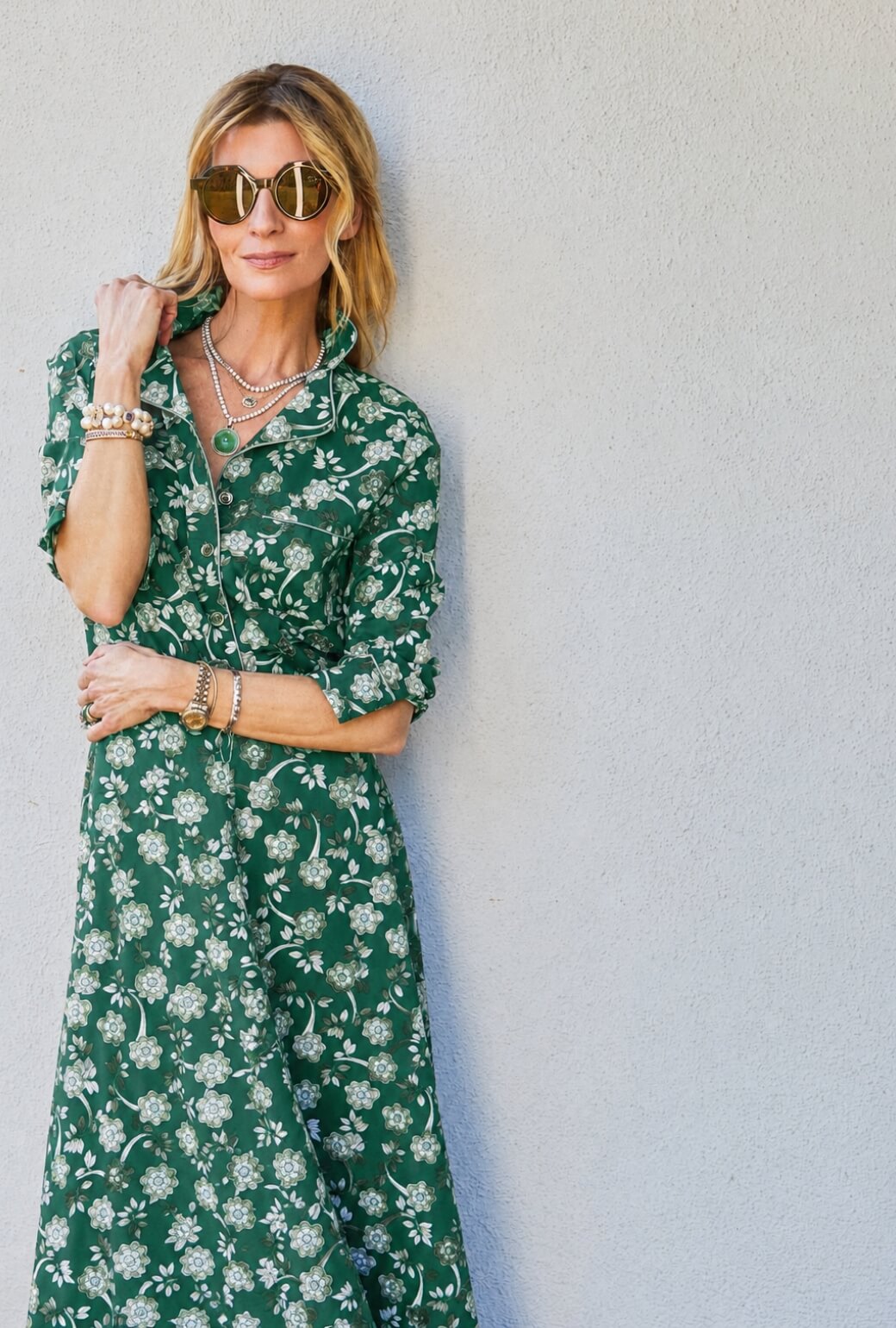 The Laura Skirt Maxi - Green Floral