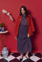 The Leland Skirt - Navy and Red Dot