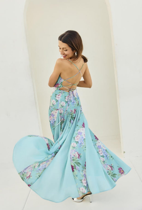 Buru x India 2.0 The Libertine Dress - Aqua Floral