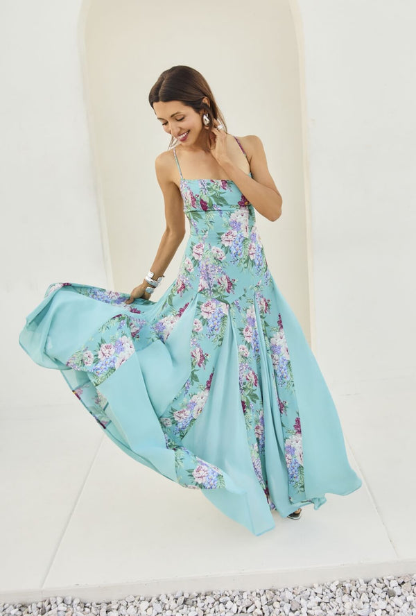 Buru x India 2.0 The Libertine Dress - Aqua Floral