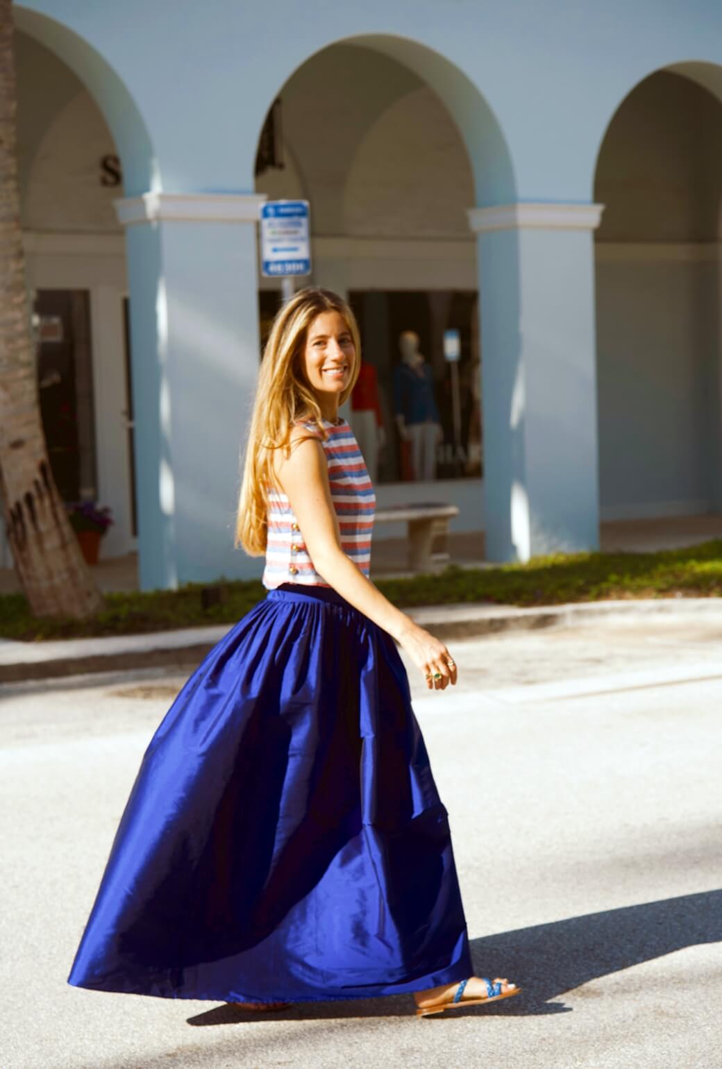 Buru x Ali Sisto Part Two The Marilyn Skirt Maxi - Cobalt Taffeta