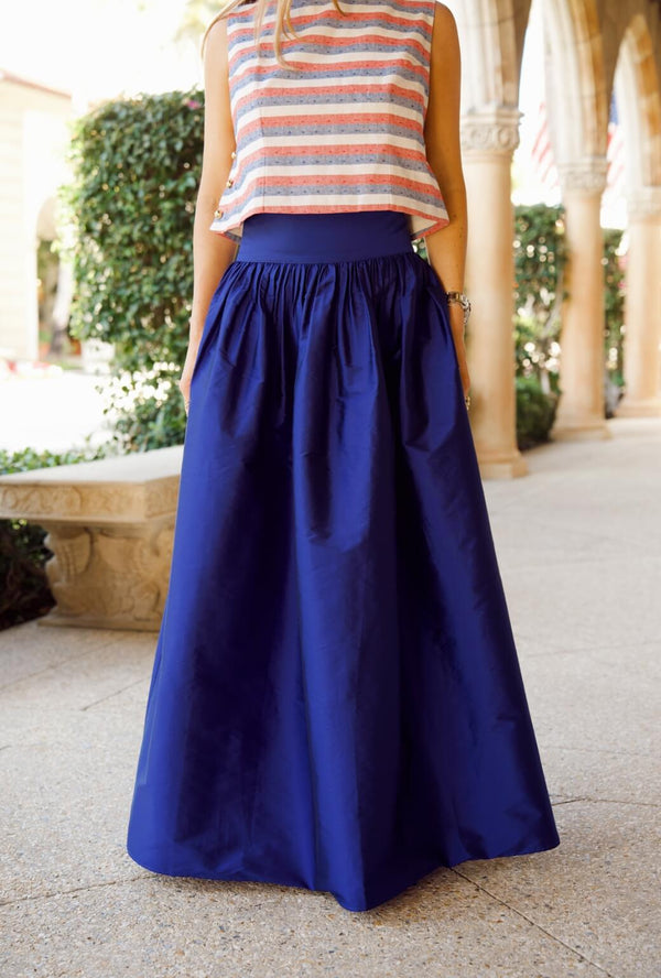 Buru x Ali Sisto Part Two The Marilyn Skirt Maxi - Cobalt Taffeta