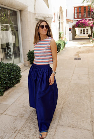 Buru x Ali Sisto Part Two The Marilyn Skirt Maxi - Cobalt Taffeta