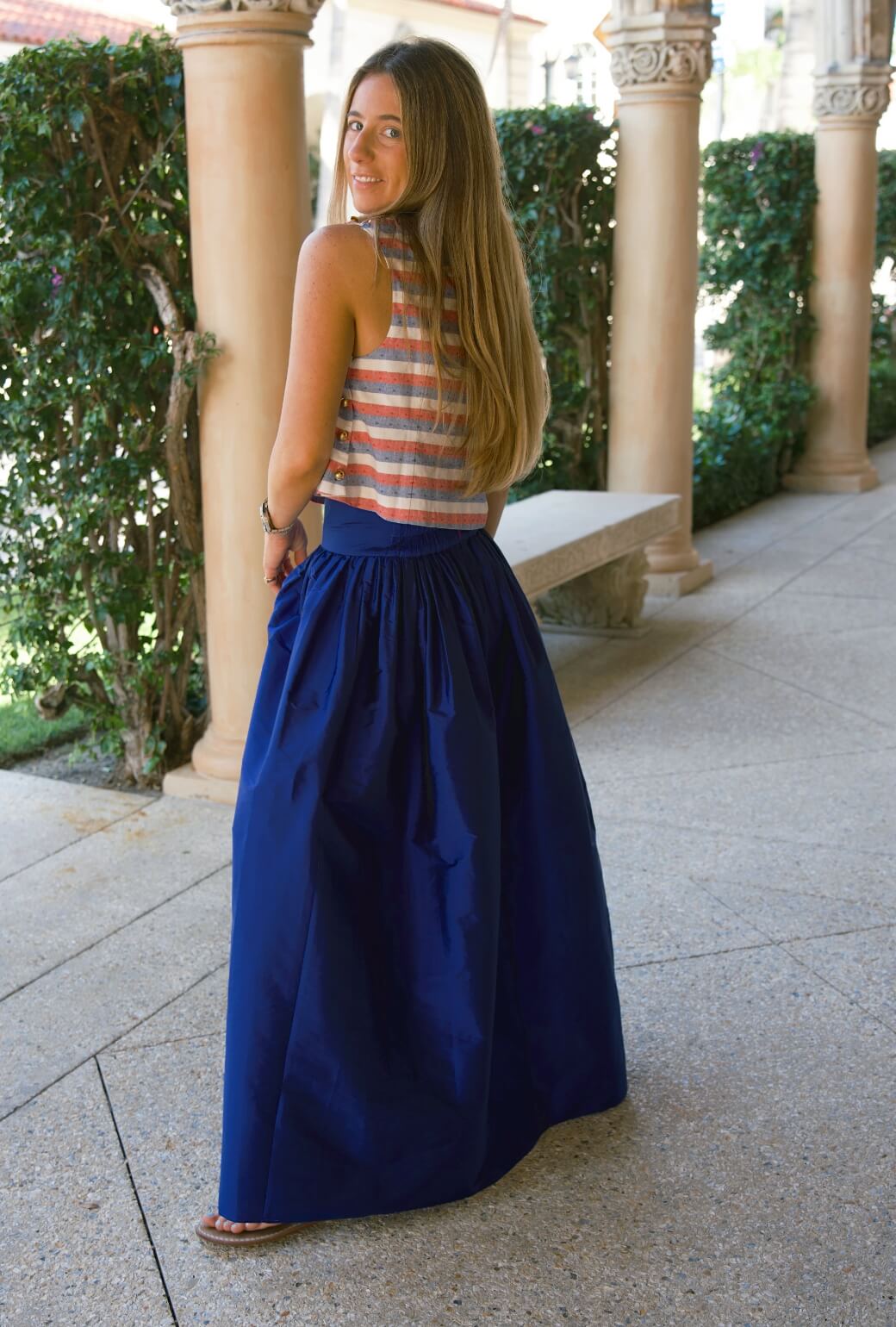 Buru x Ali Sisto Part Two The Marilyn Skirt Maxi - Cobalt Taffeta