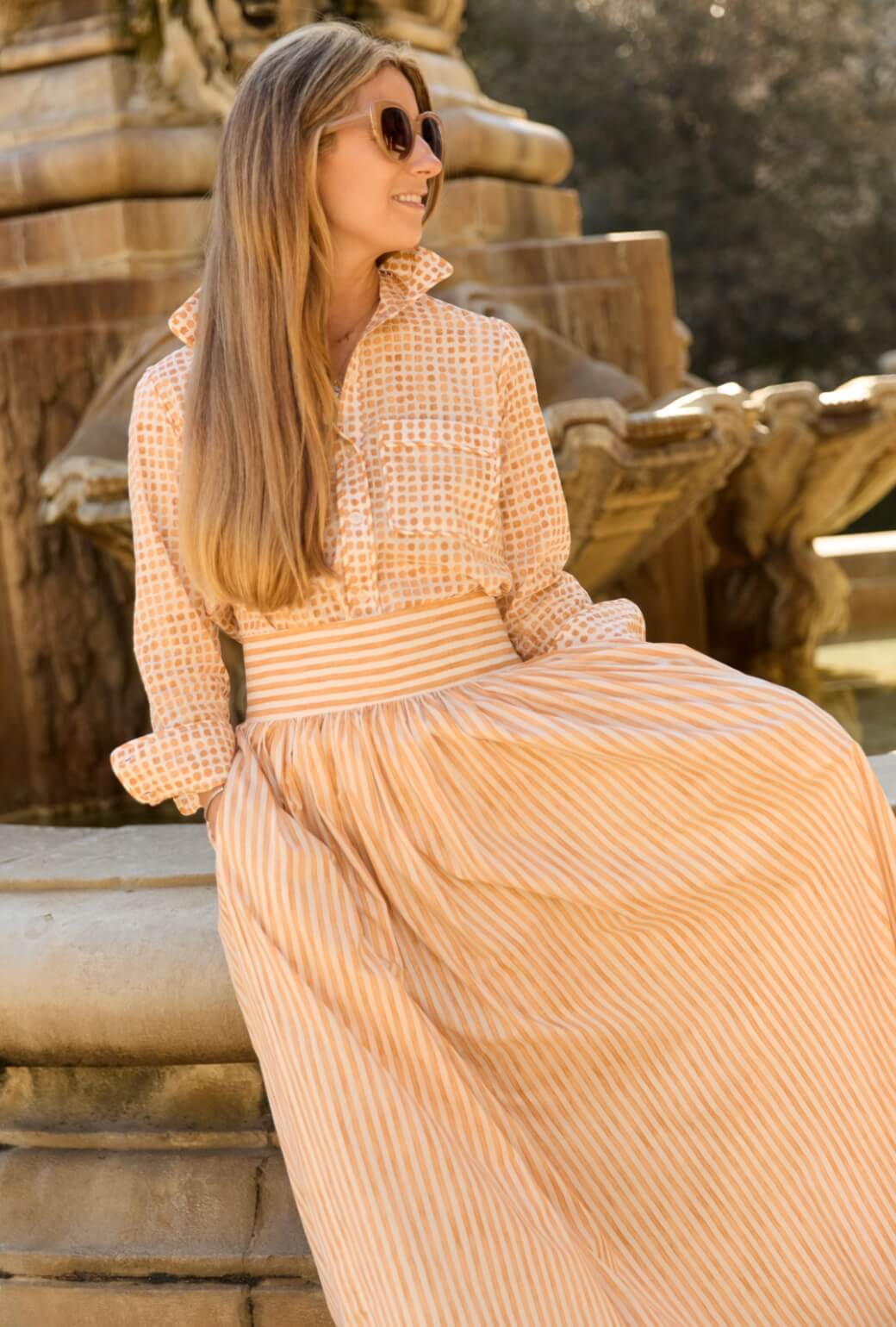 Buru x Ali Sisto The Marilyn Skirt Maxi - Marigold Stripe