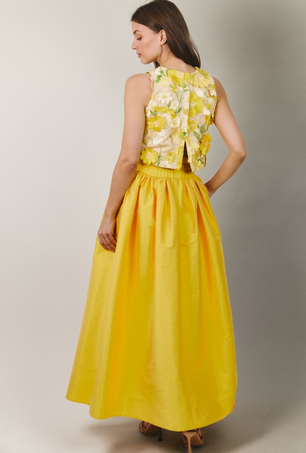 The Marilyn Skirt Maxi - Marigold Taffeta