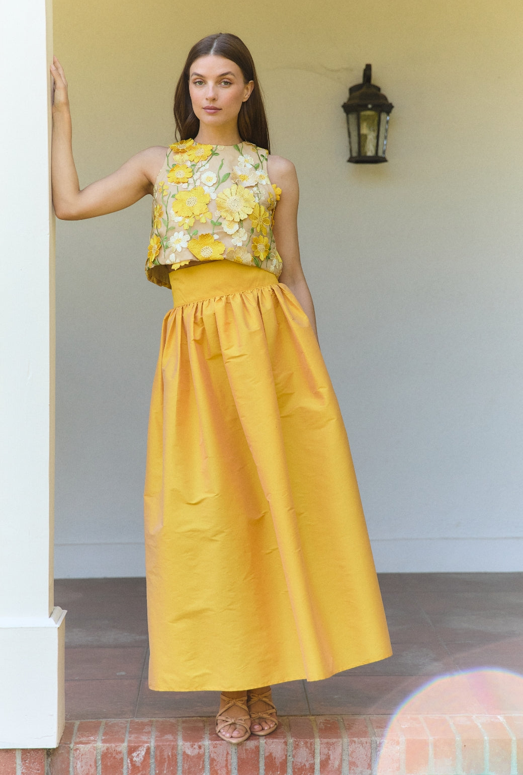 The Marilyn Skirt Maxi - Marigold Taffeta