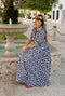 Buru x Ali Sisto Part Two The Marilyn Skirt Maxi - Navy Blue Geo