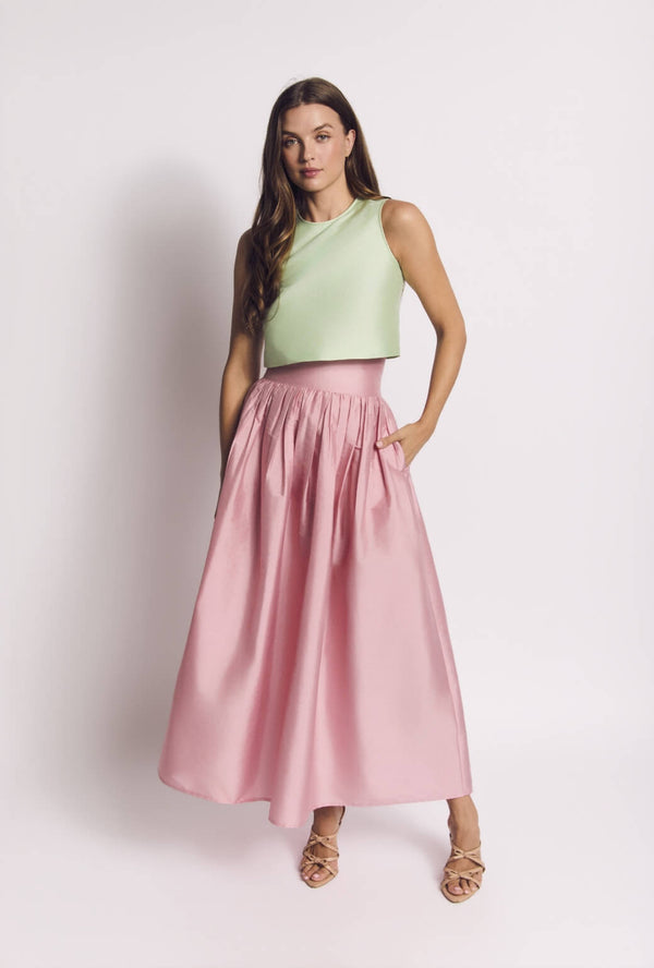 The Marilyn Skirt Maxi - Pink Taffeta