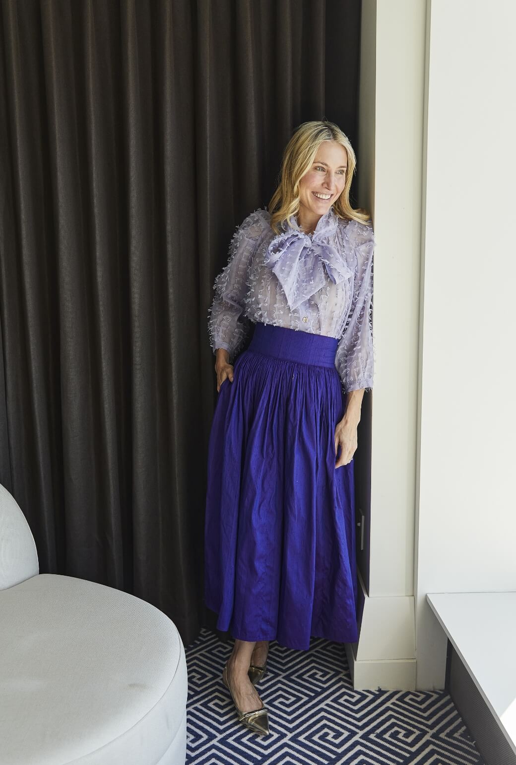 Buru x Kristin Kennedy - The Marilyn Skirt - Violet Silk