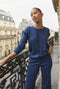 The Olive Fringe Sweater - Navy Blue Knit