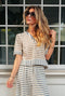The Onasis Top - Taupe & Blue Stripe Knit