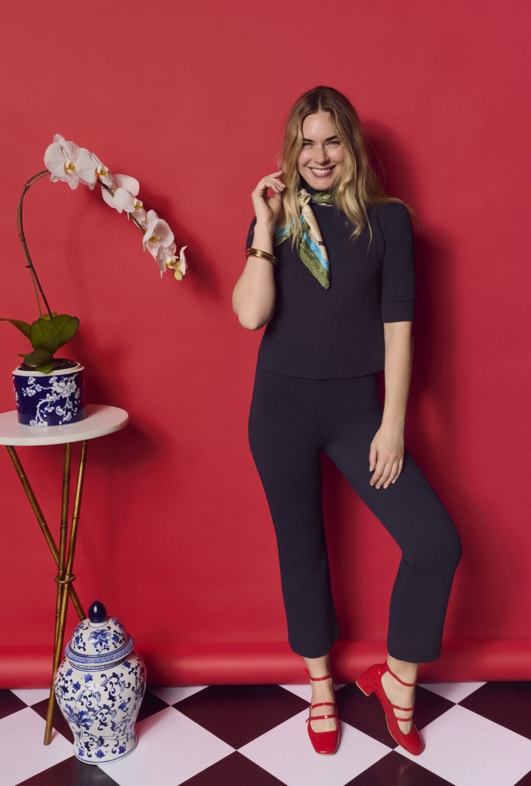 The Paley Pant - Navy Cable-knit