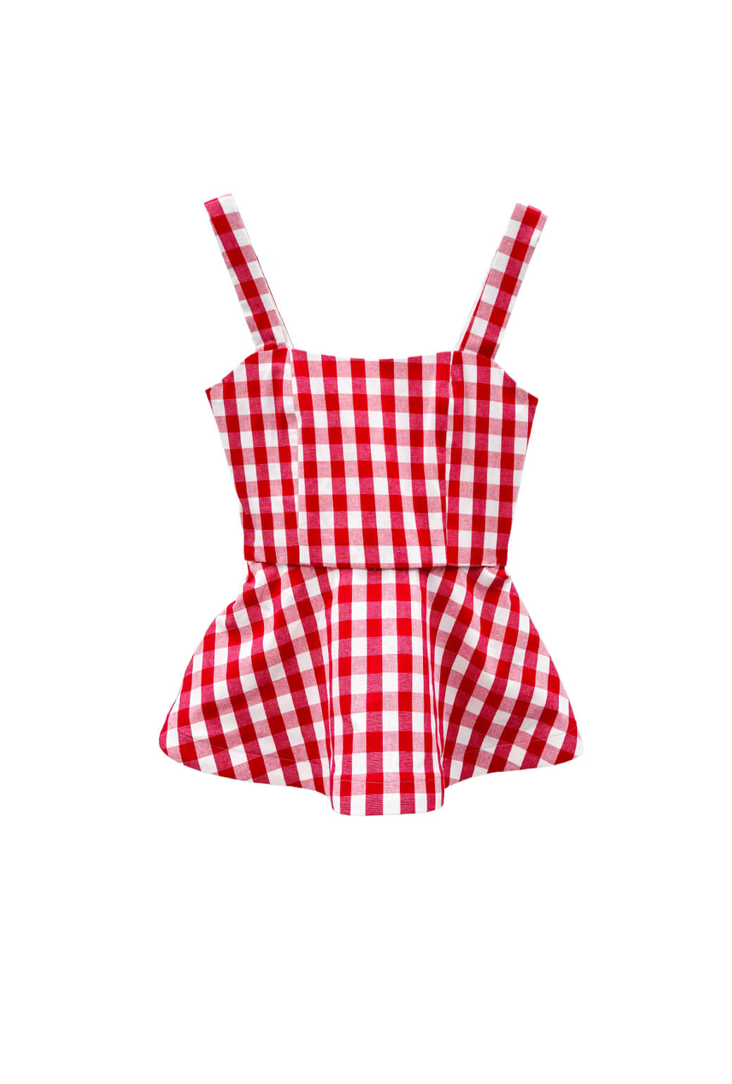 The Peplum Bustier - Red Gingham