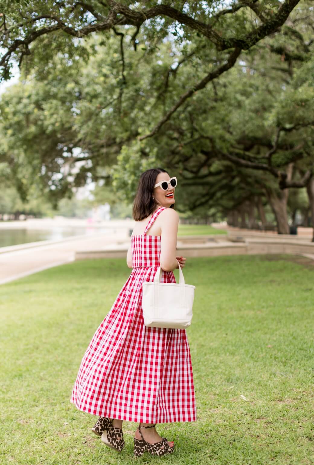 The Peplum Bustier - Red Gingham