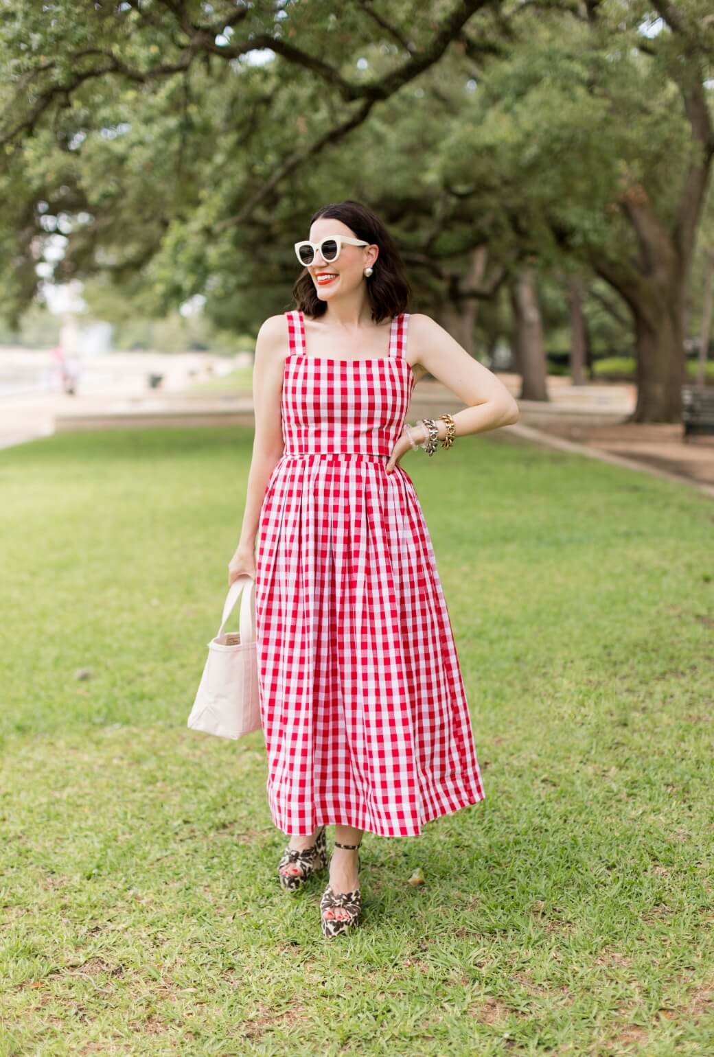 The Peplum Bustier - Red Gingham