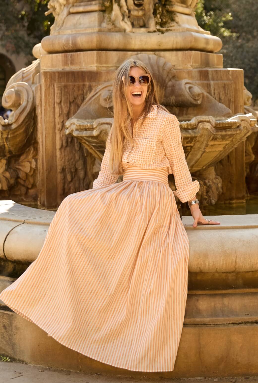 Buru x Ali Sisto The Perry Blouse - Marigold Brushstroke