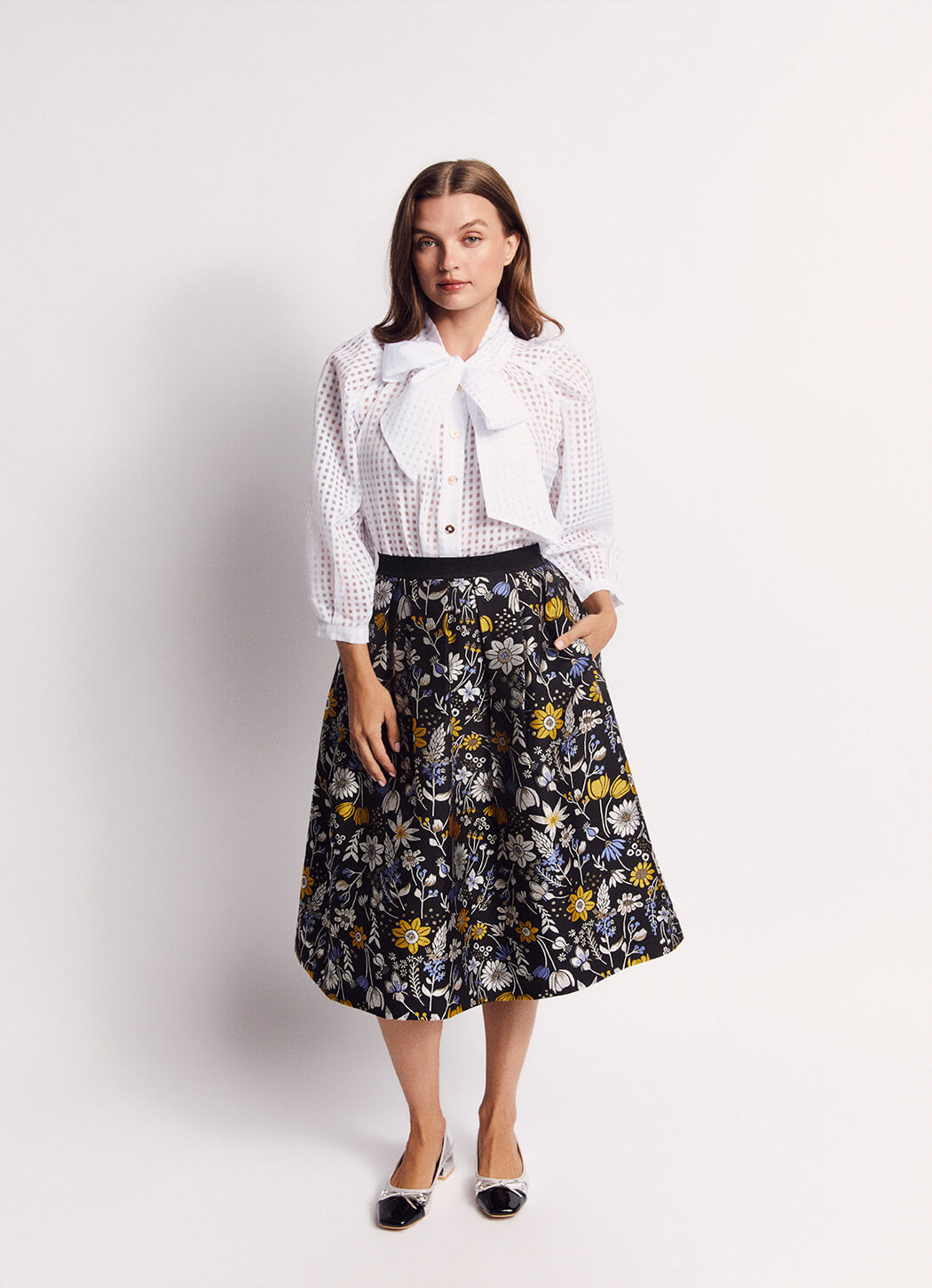 The Reed Skirt - Bouquet Brocade