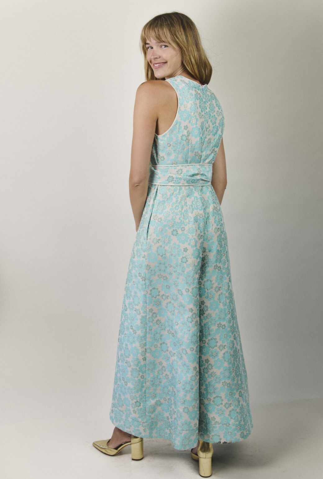 The Royale Jumpsuit - Aqua Brightline