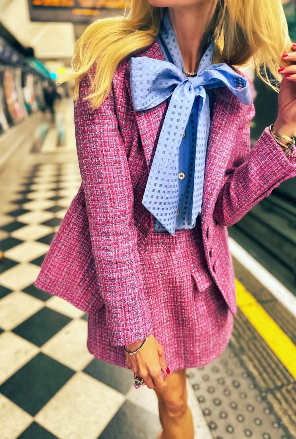 The Serena Skort - Pink Tweed