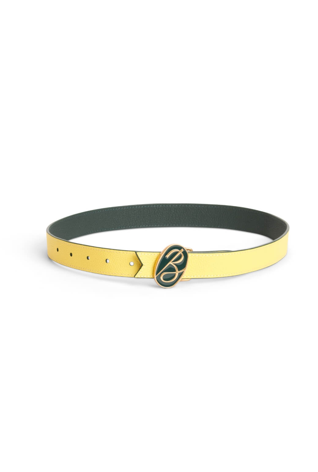 The Signature Reversible Belt - Deep Green & Chartreuse