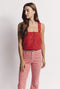 The Slim Top - Red Moiré
