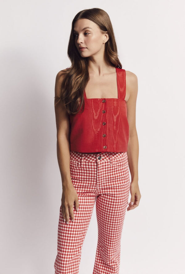 The Slim Top - Red Moiré