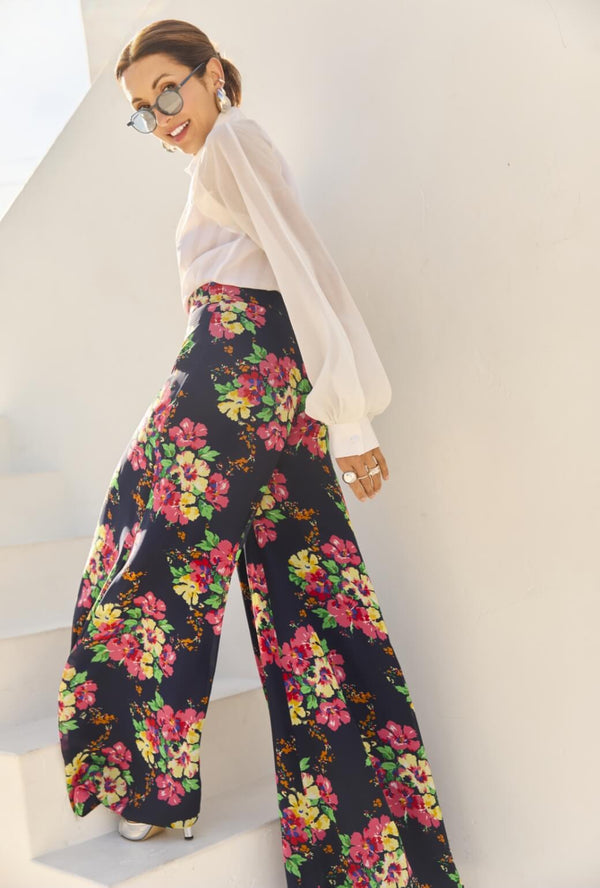Buru x India 2.0 The Wendy Darling Wide Leg - Midnight Bouquet