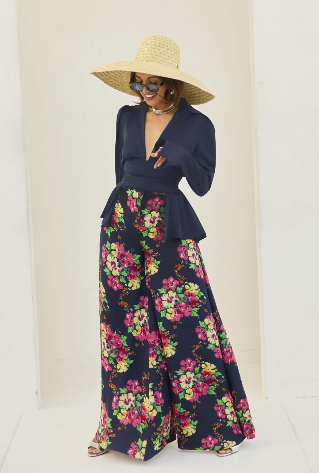 Buru x India 2.0 The Wendy Darling Wide Leg - Midnight Bouquet