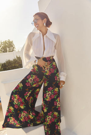 Buru x India 2.0 The Wendy Darling Wide Leg - Midnight Bouquet