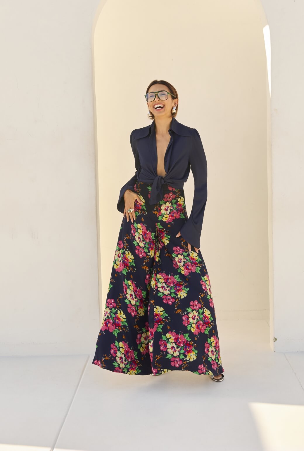 Buru x India 2.0 The Wendy Darling Wide Leg - Midnight Bouquet