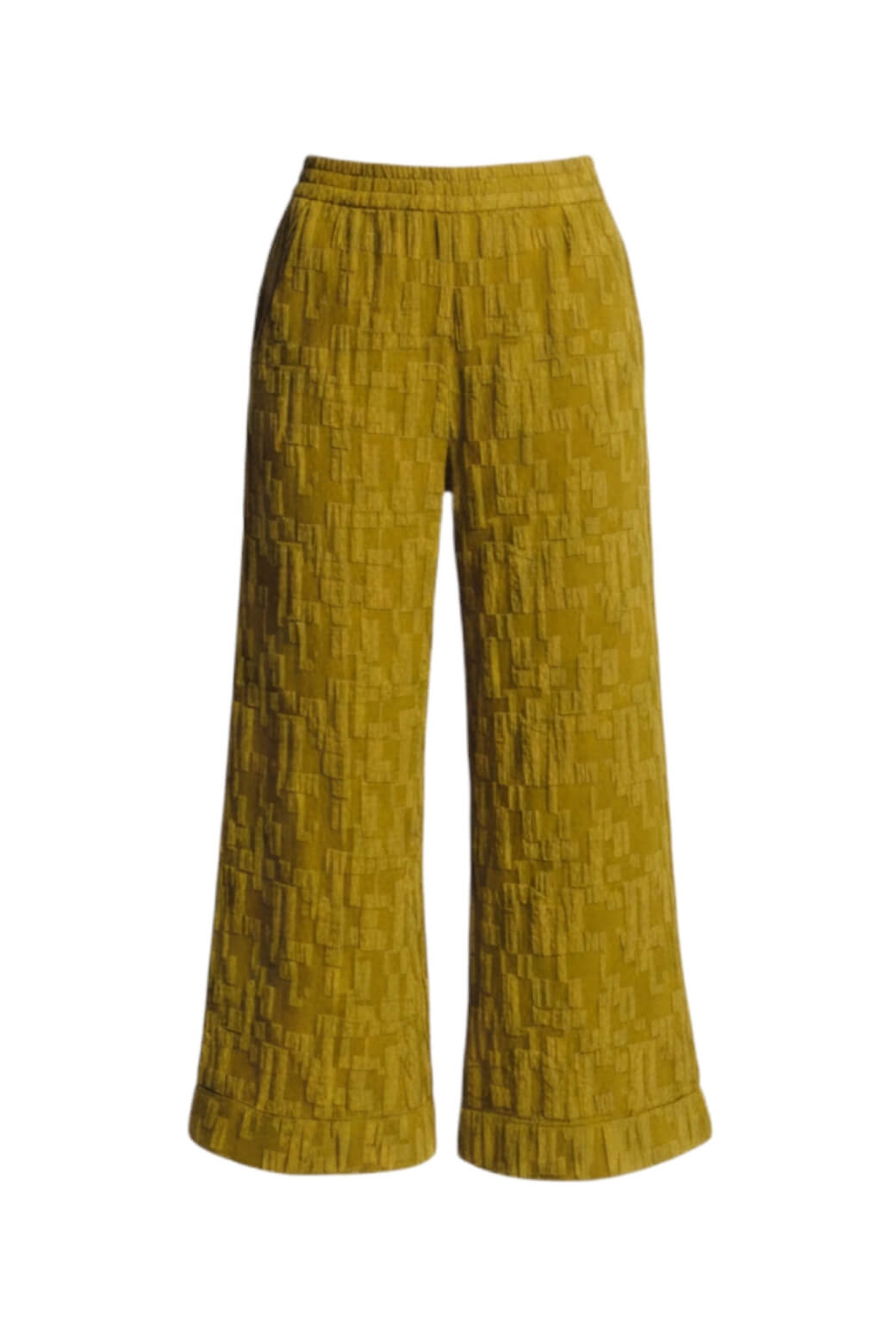 BURU x Val Wide Leg Knit Trouser - Chartreuse Knit