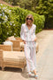 Wide Leg Trouser - Lake Stripe