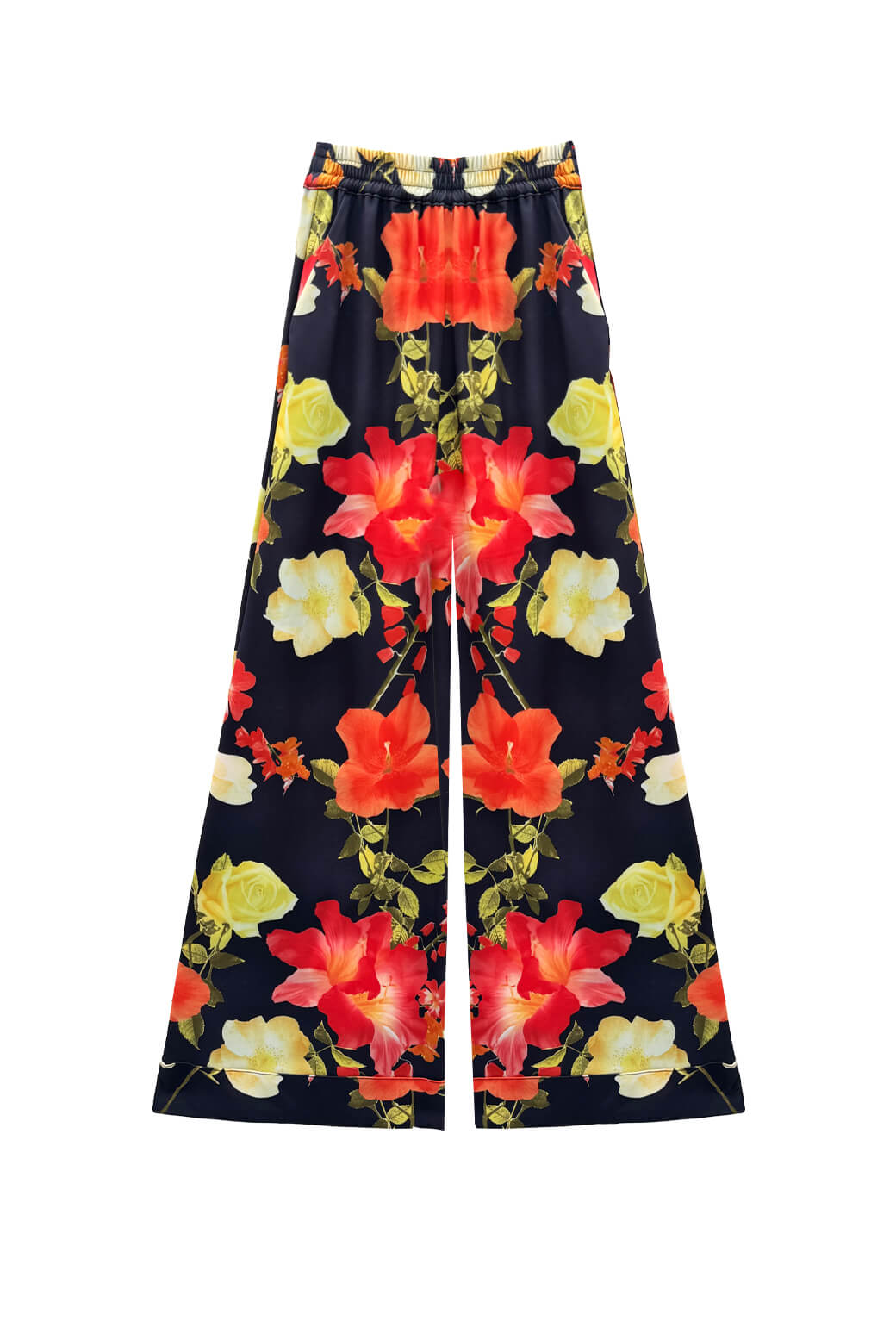 Wide Leg Trousers - Hibiscus