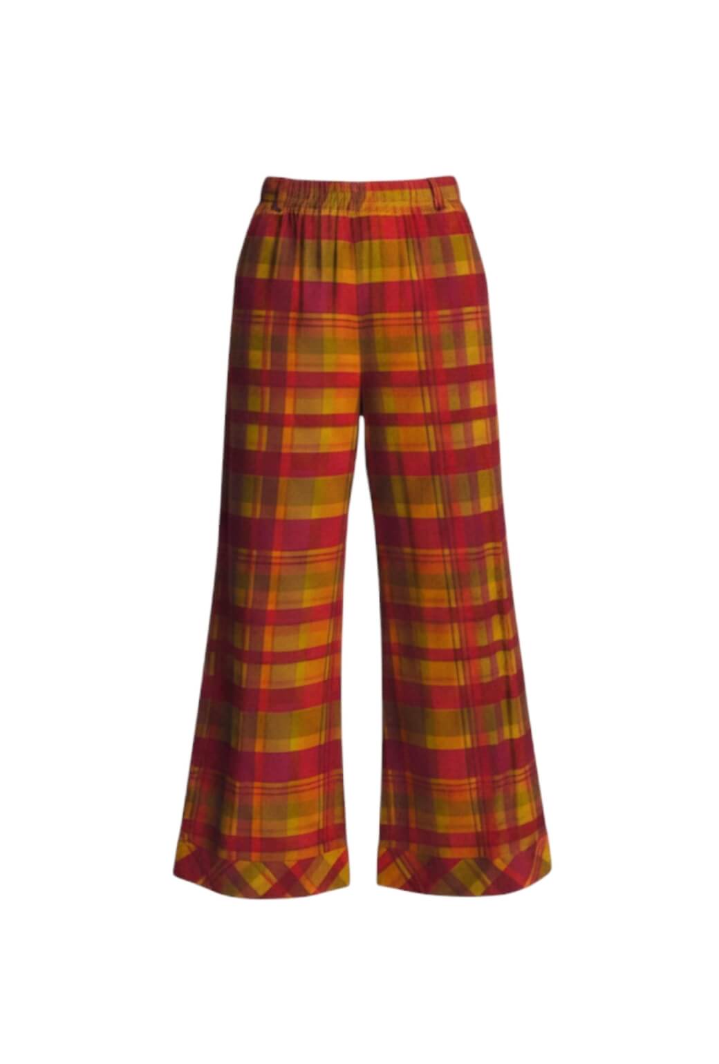 Wide Leg Trousers - Lake House Plaid