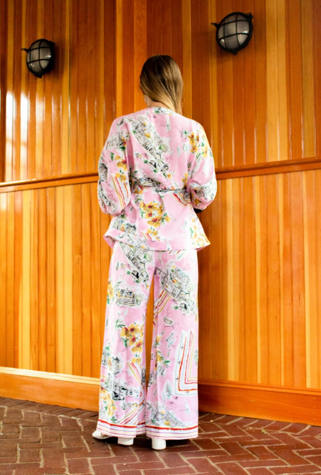 Buru x TCC Wide Leg Trousers - Pink Wanderlust
