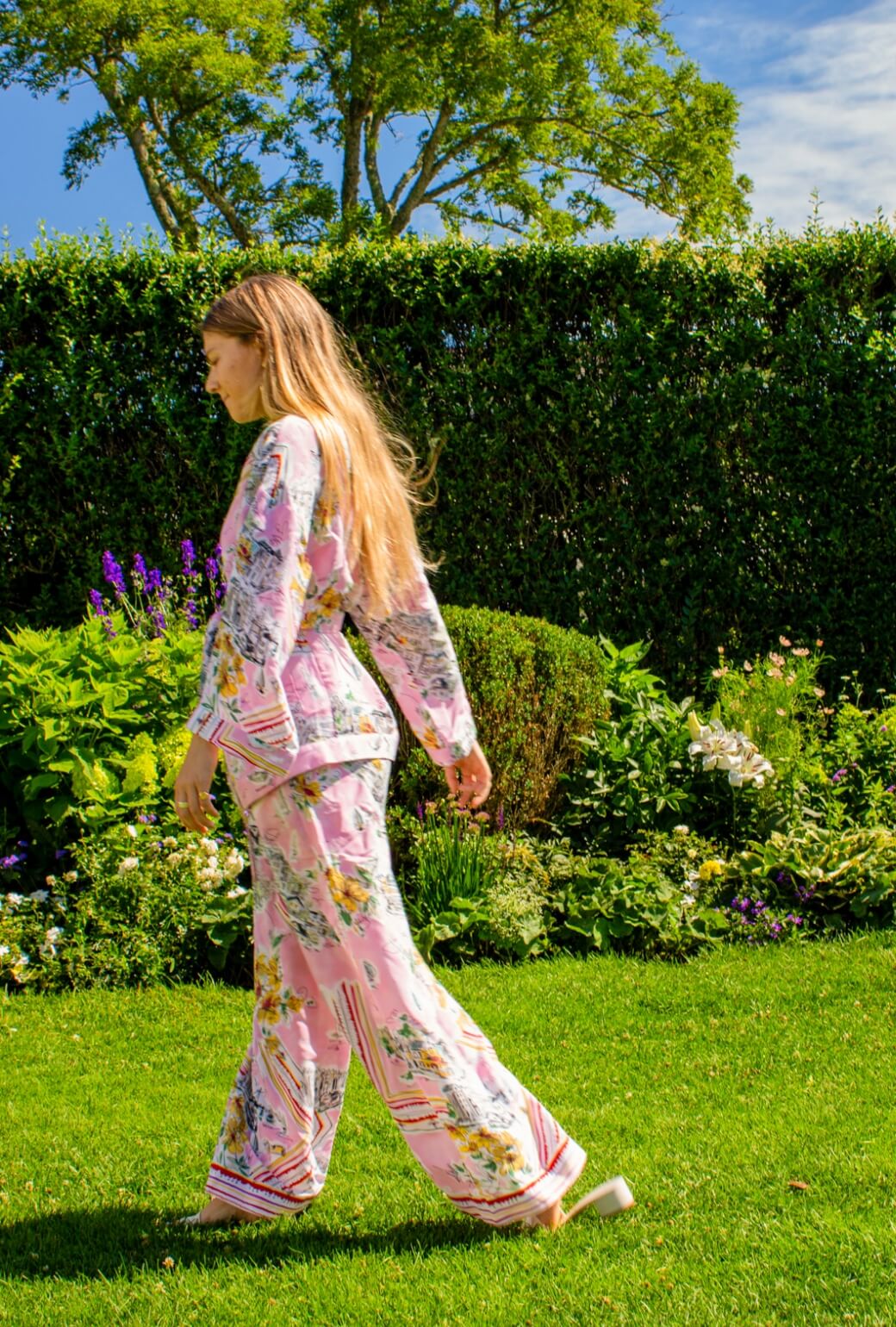 Buru x TCC Wide Leg Trousers - Pink Wanderlust