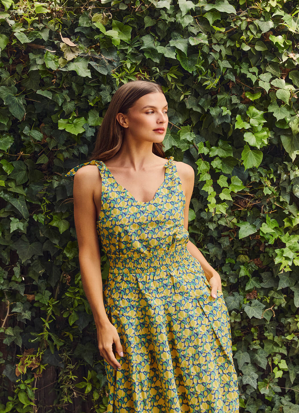 Tie Top Tank - Yellow Tulip