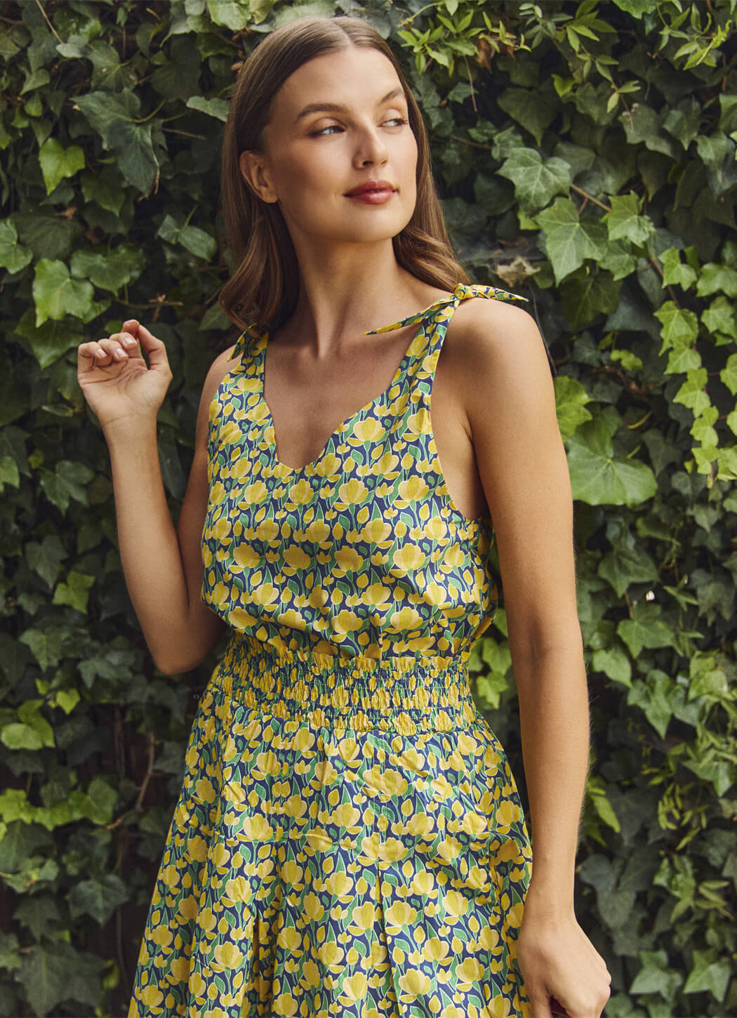 Tie Top Tank - Yellow Tulip