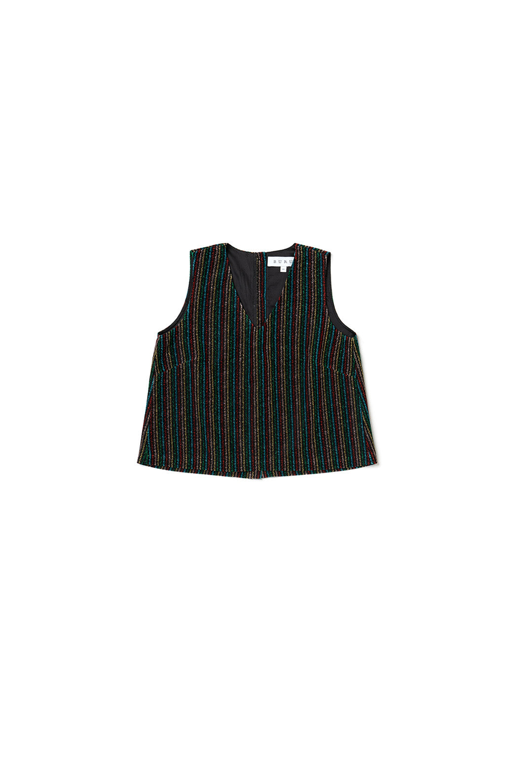 Le V Mod Top - Rainbow Shimmer Stripe